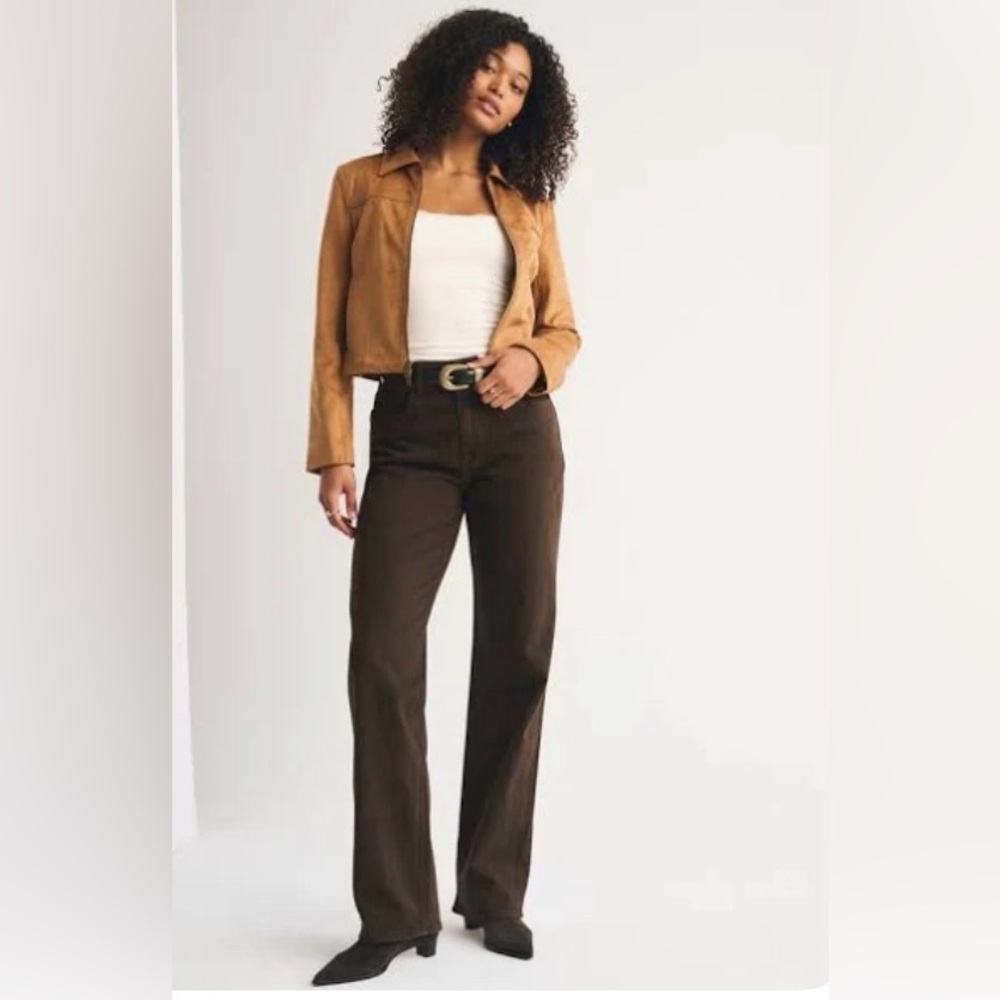 Abercrombie & Fitch 90s Relaxed Jean High Rise Chocolate Brown Jeans